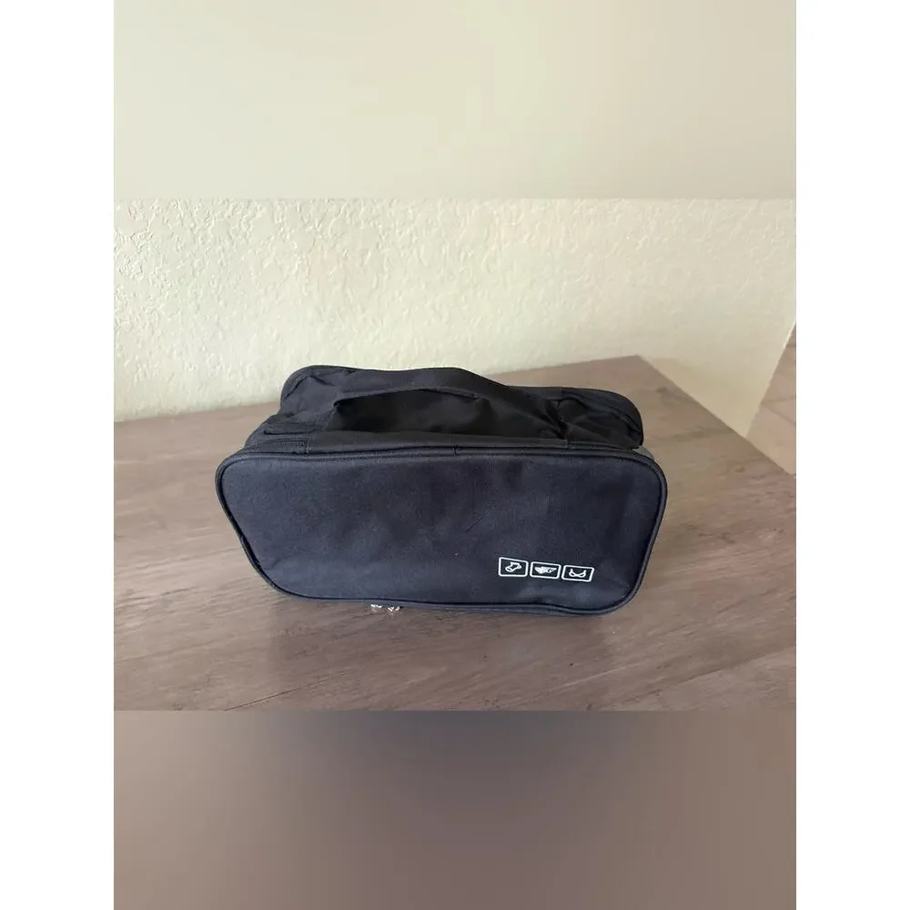 Black Travel Toiletry Bag Organizer Cosmetic Case Carry Handle NWOT Lightweight